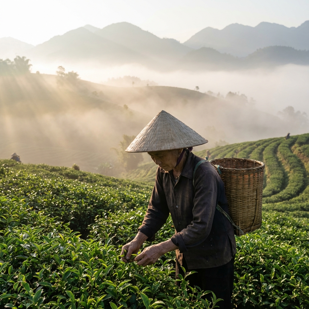 Thu hoạch trà tại vùng nguyên liệu Chagee